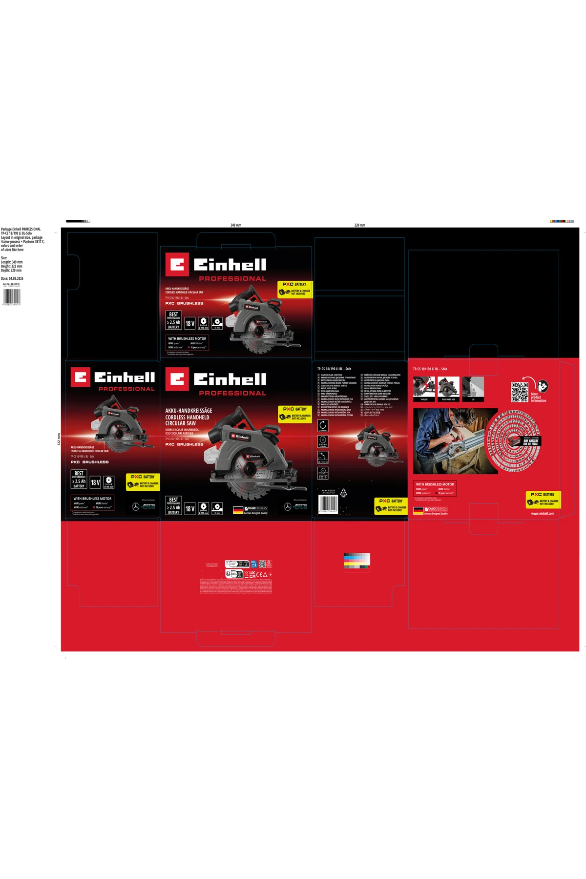 Te-cs 18/190 Li Bl - Solo, Kömürsüz Akülü Daire Testere - 4331210