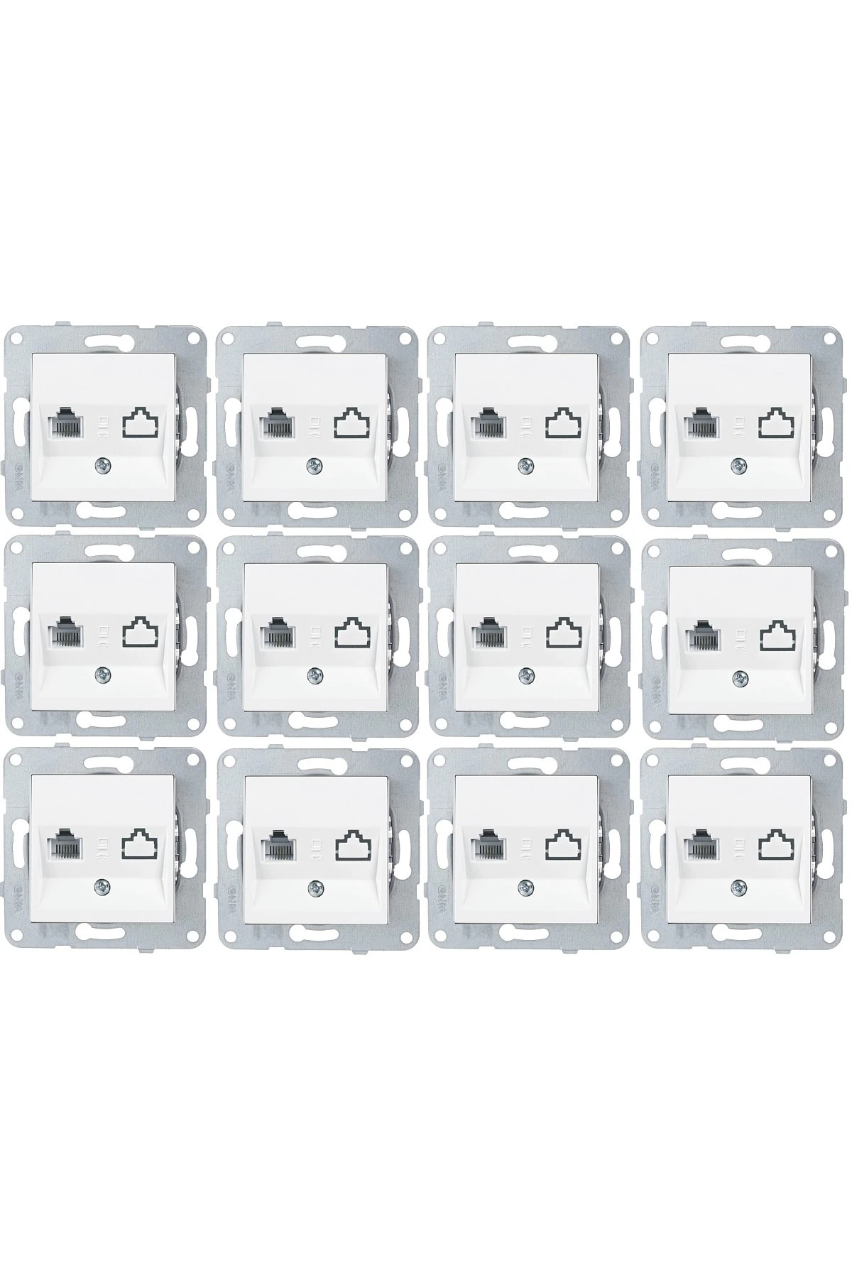 Karre - Meridian 12 Adet Nümeris Telefon Priz Cat3 - Çerçevesiz