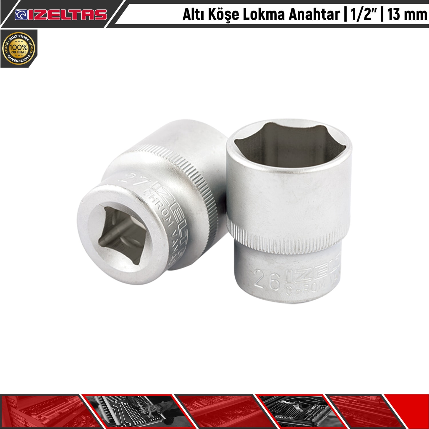 Altı Köşe Lokma Anahtar | 1/2” | 13 mm
