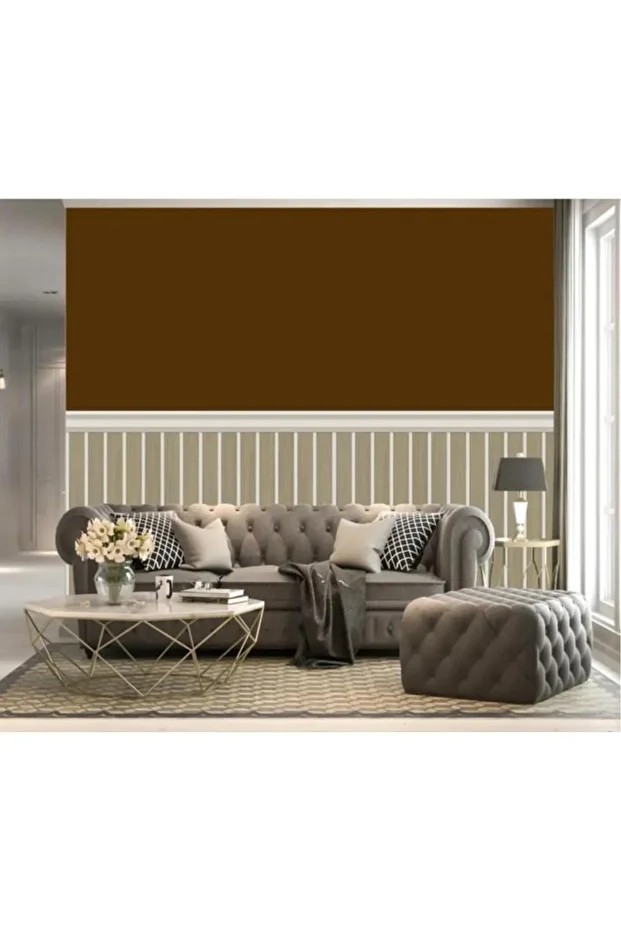 70cmx100cm 1 Adet Rustik Model Krem Yapışkanlı Vinil Duvar Kağıdı Çıta Lambiri Panel Desenli