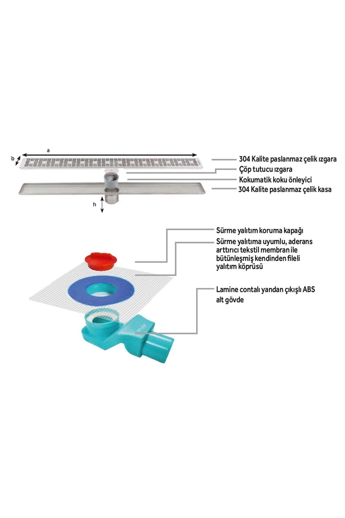 Line 6 Plain 50 Cm Izgaralı Krom Duş Kanalı 1156-1035000-01
