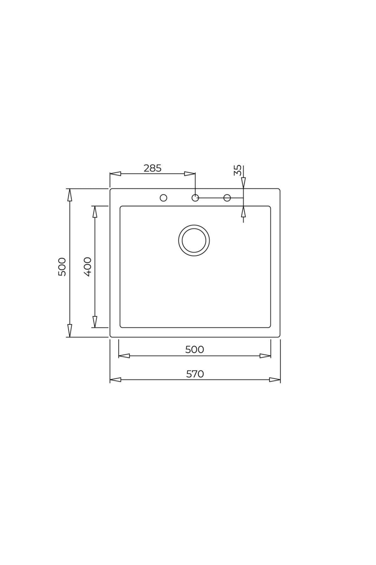 Square 50.40 Tg Black Granit Evye, Tezgahaltı