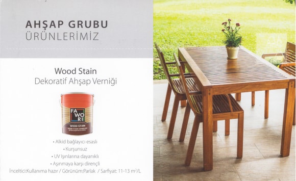 Wood Stain Dekoratif Ahşap Verniği 0,75 L Rustik Koyu Meşe