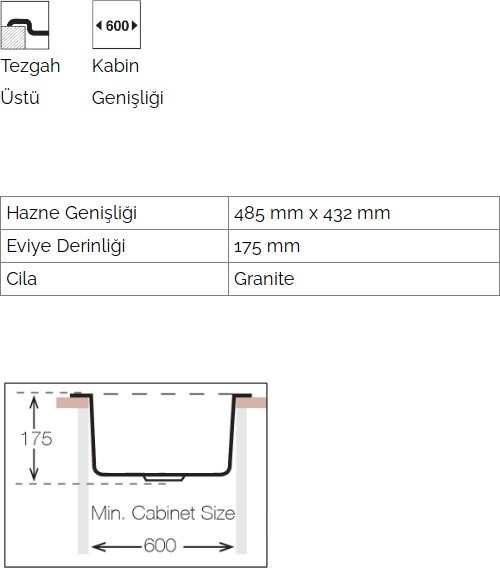 Evye Valente D-100L Beyaz Granit
