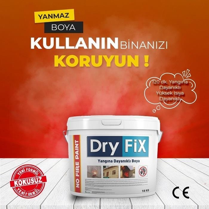 No Fire Paint Yangın Alev Almayan Yanmaz Boya 18 kg Ral 7035 Açık Gri