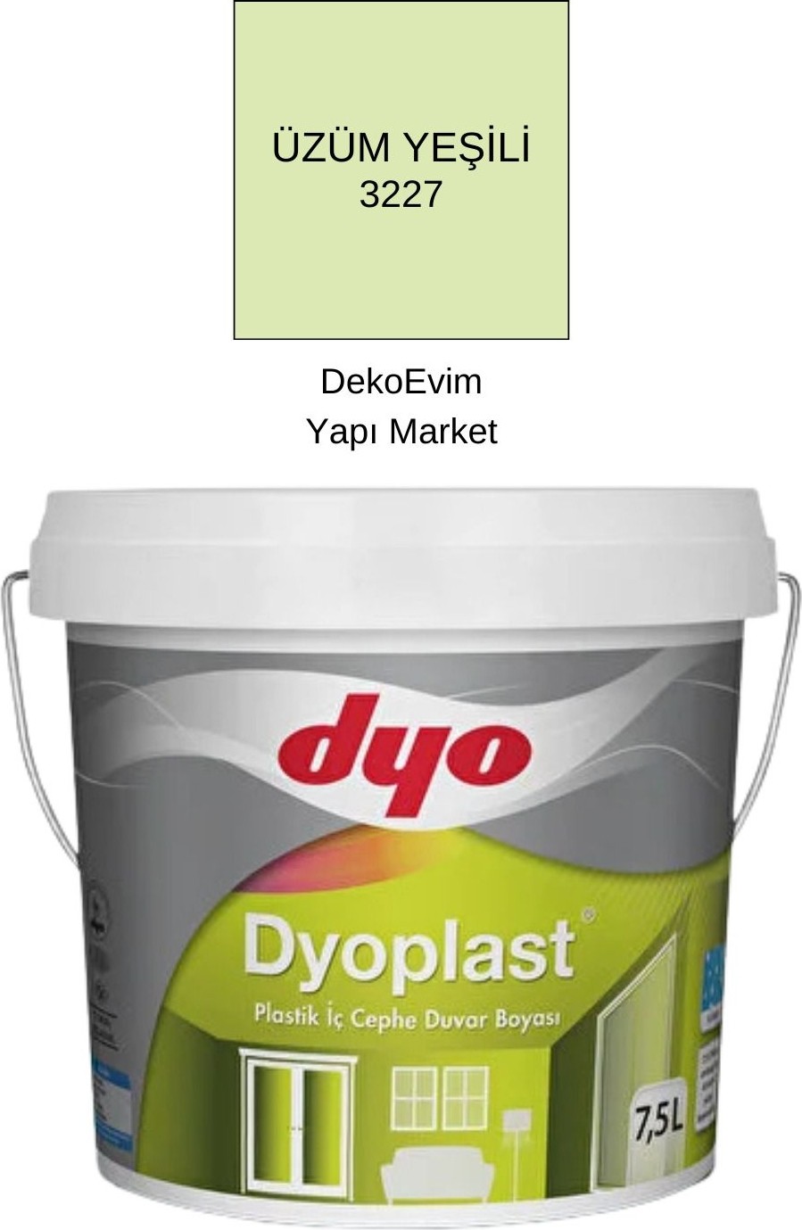 plast Plastik Iç Cephe Duvar B. Üzüm Yeşili 7,5 Lt.