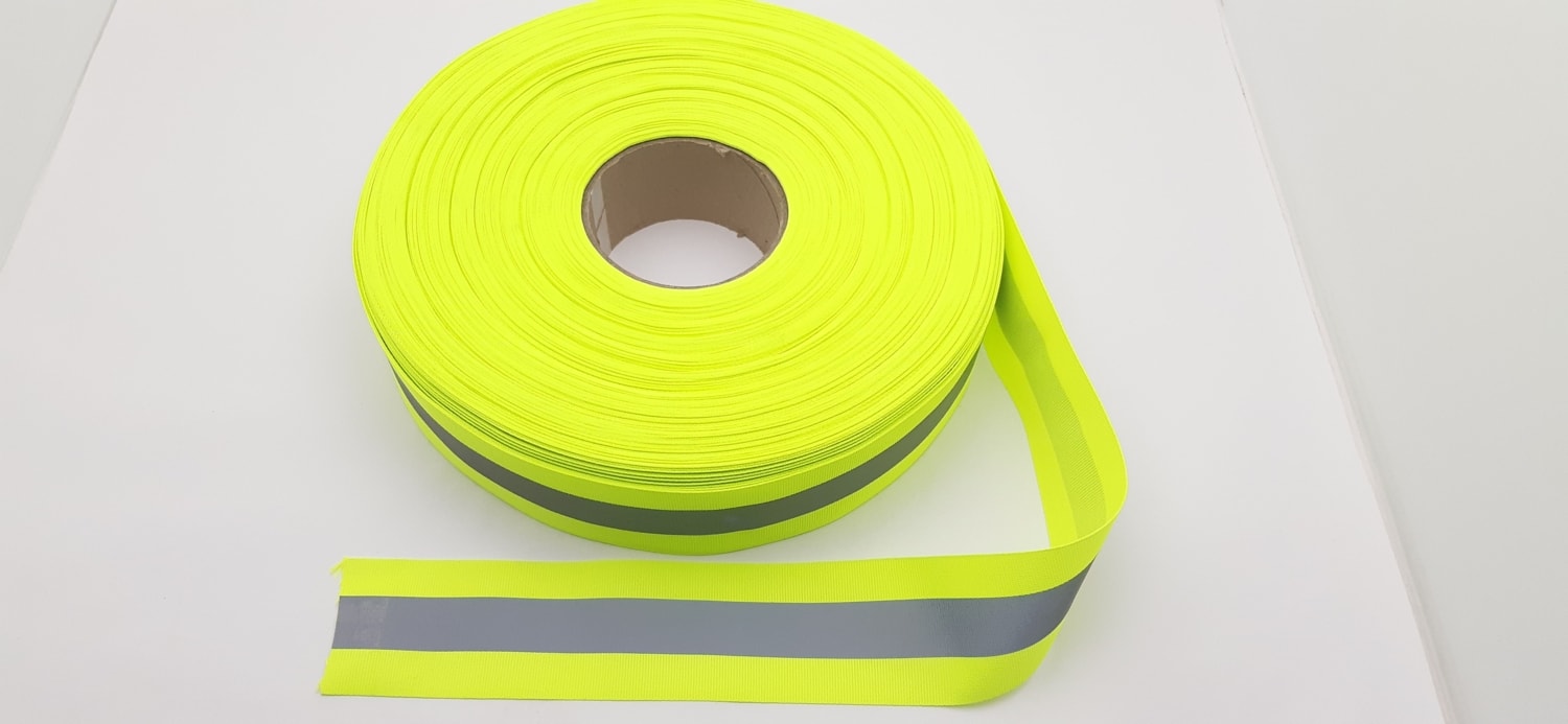 5 cm (5+2) Genişliğinde 5 mt Uzunlukta Yeşil Polyester Reflektör Şerit