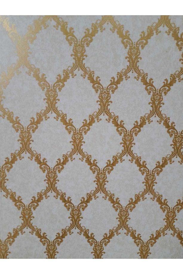 Damaks Desen Gold Detaylı Klasik Duvar Kağıdı(5m2)