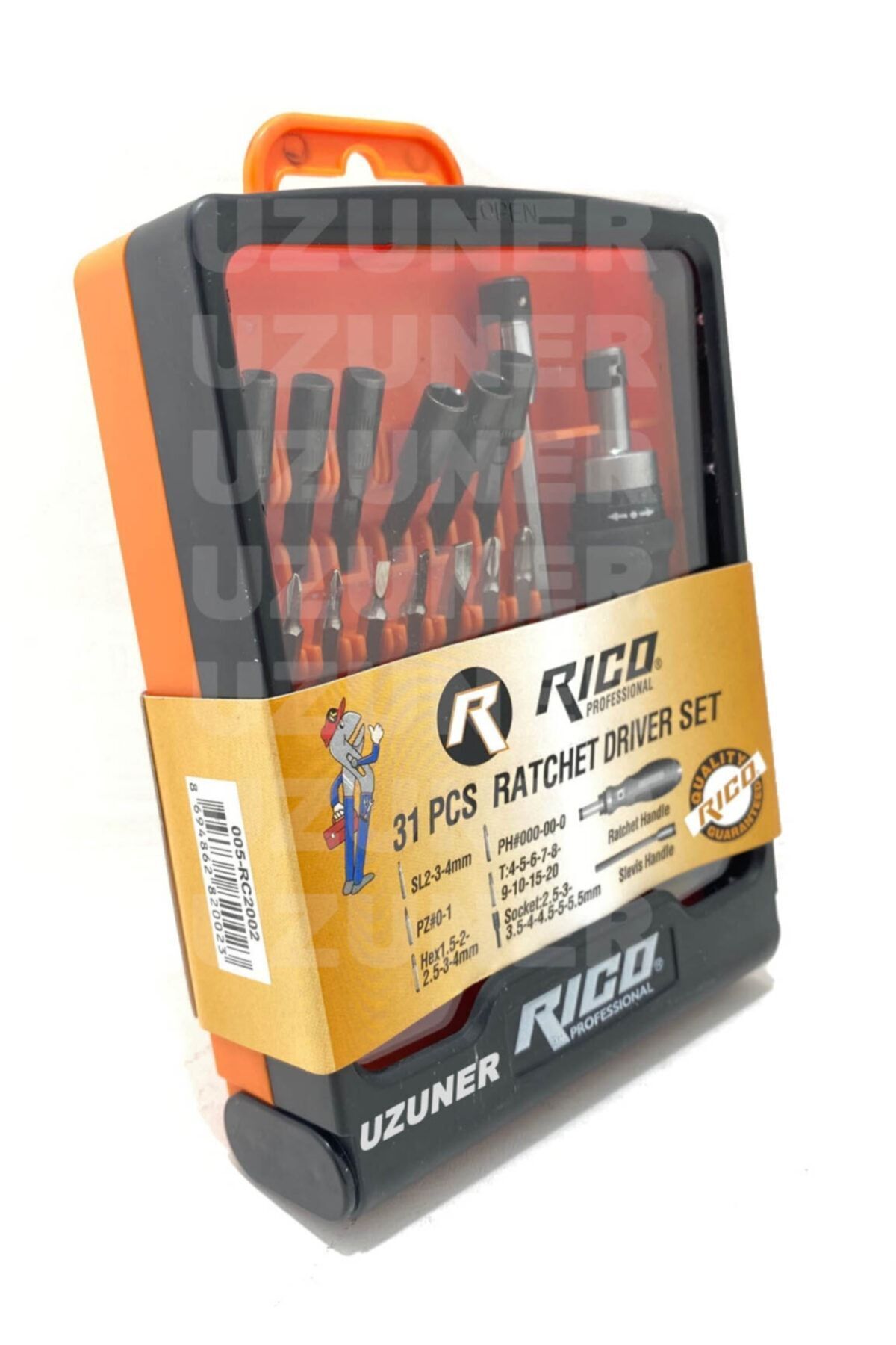 RİCO Saatçi Bilgisayarcı Tornavida Bits Seti Takımı Mini Cırcırlı 31 Parça Rc2002
