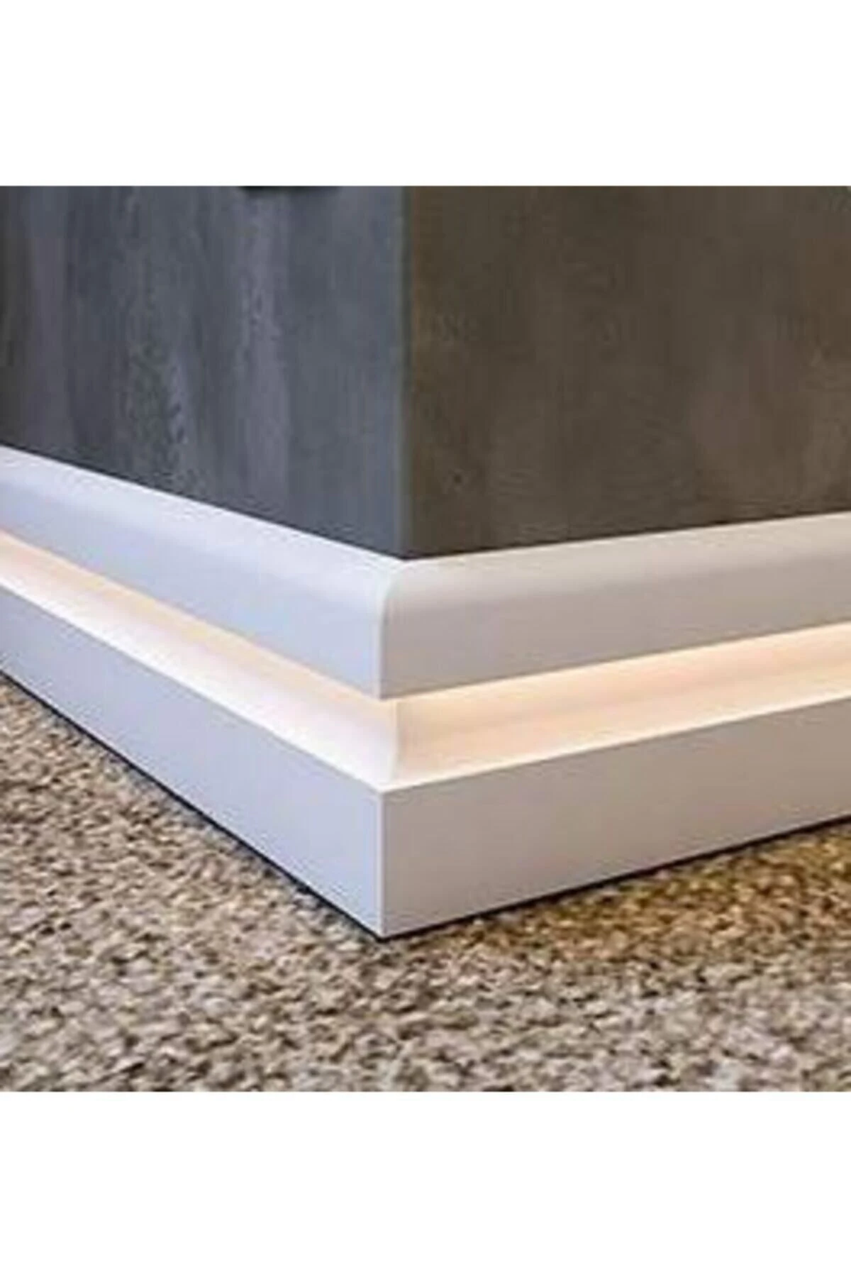 Yalı Serisi Lake Beyaz Led Kanallı Model Ledli 12cm Pvc Süpürgelik