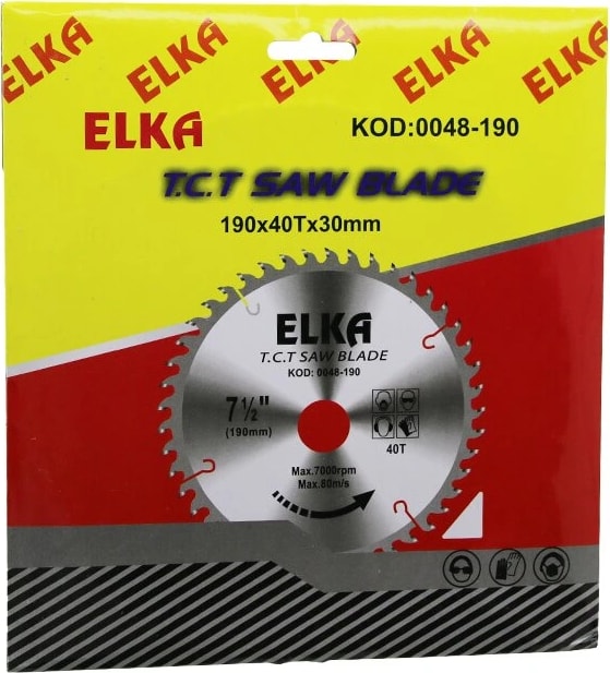 Elka 0048-190 190 x 40T x 30MM Ağaç Sunta Kesici Disk (5047)