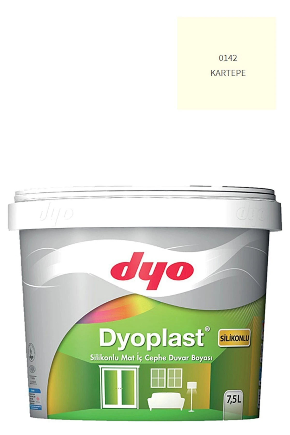 Dyo Plast Silikonlu Mat Iç Cephe Duvar Boyası 0142 Kartepe 7,5 Lt