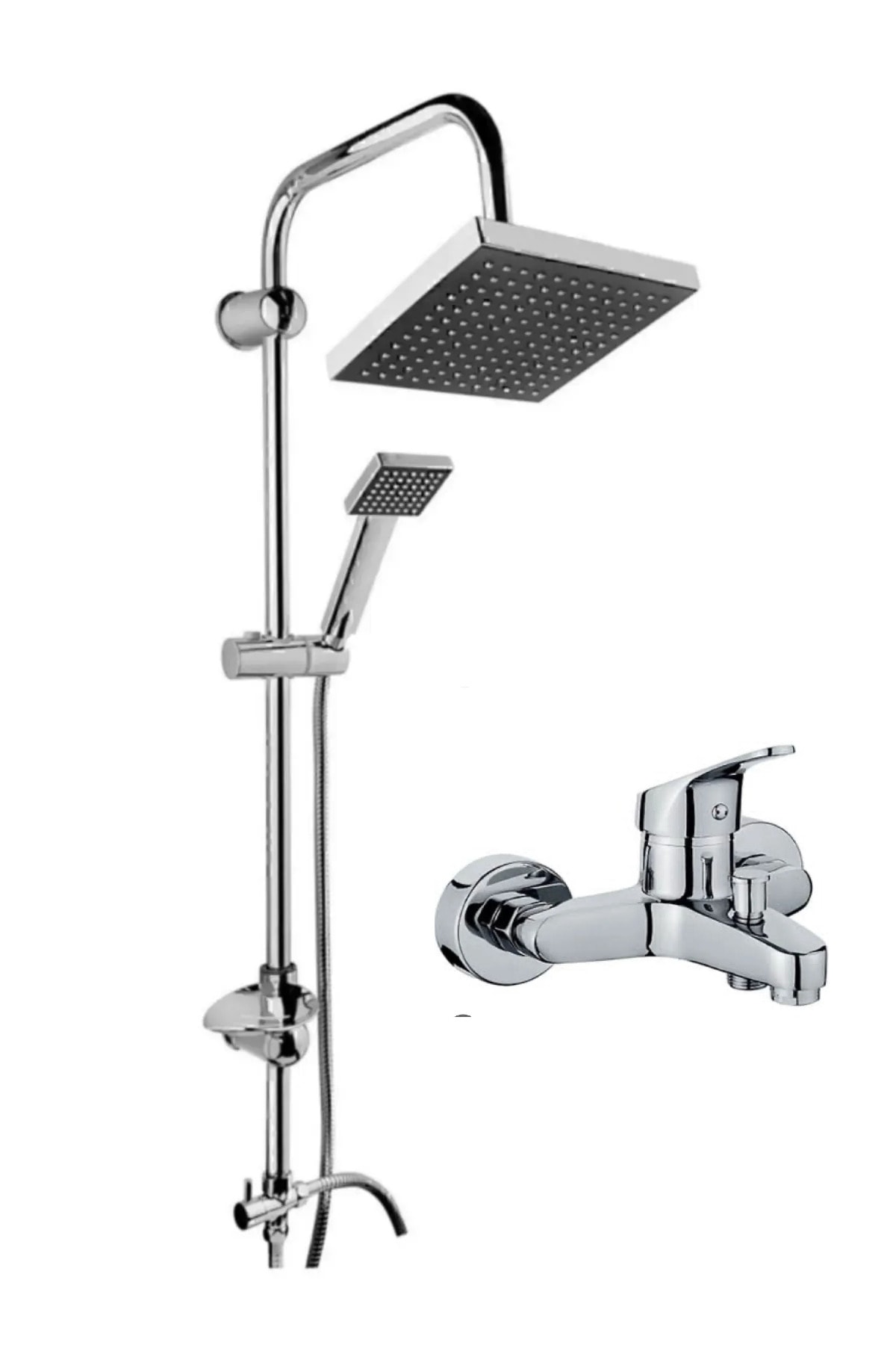 Local Yeni Nesil Robot Yağmurlama Tepe Duş Başlığı Seti Aç Kapa Banyo Bataryası Gümüş