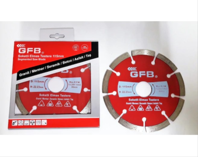 Elmas Testere Soketli 115 mm Beton Mermer Fayans Tuğla Asfalt