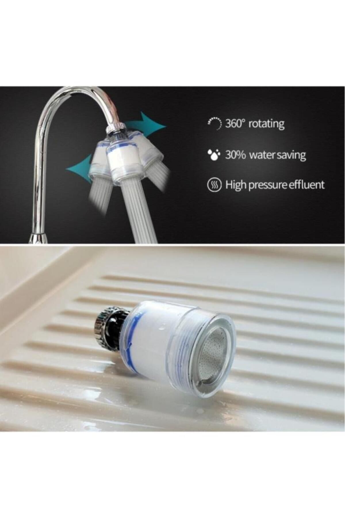 Pas Tortu Klor Kireç Önleyici Pamuk Filtreli Musluk Başlığı Su Tasarruflu Musluk Ucu Süzgeci