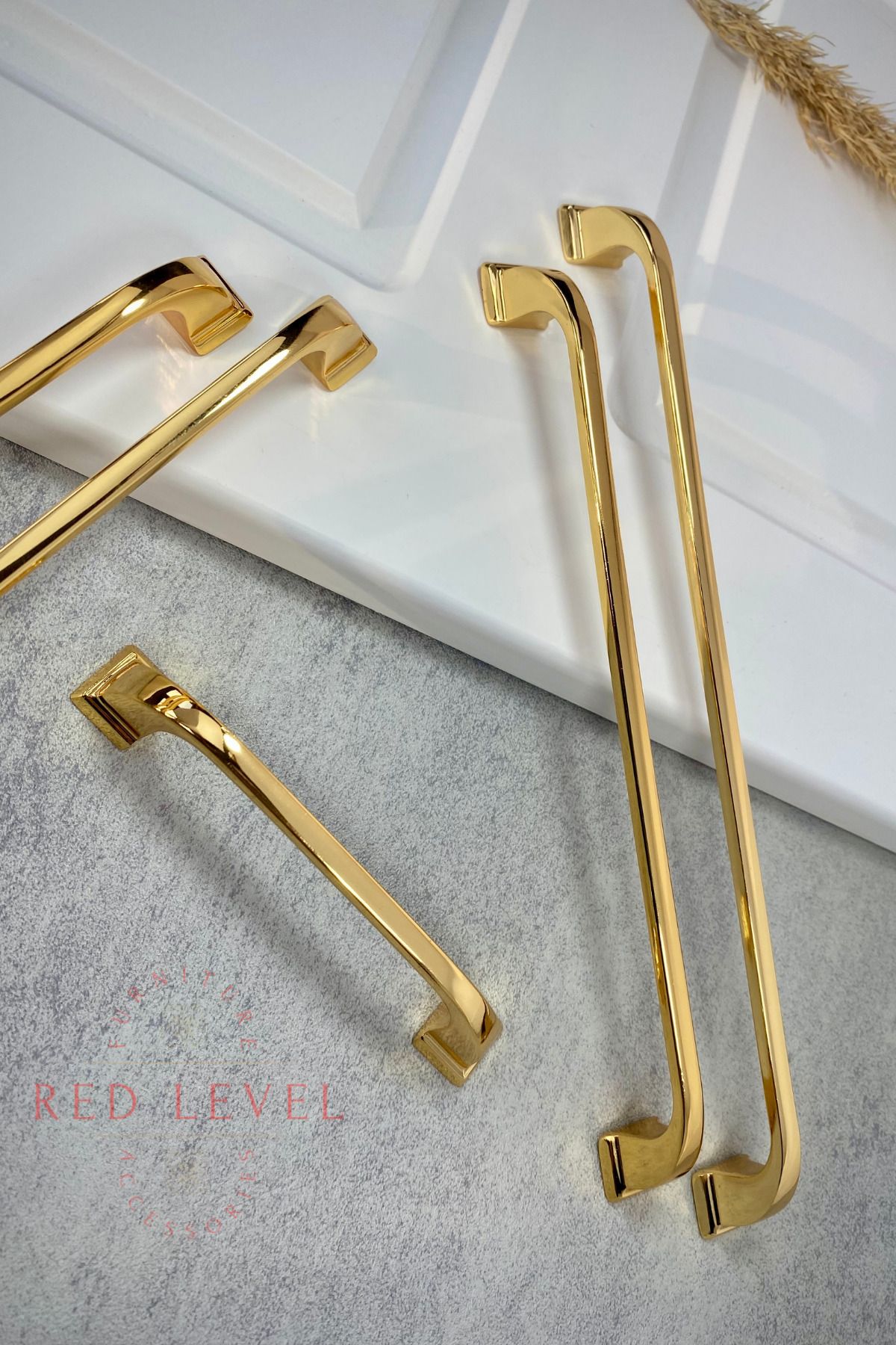OZKUVVET Defne 128 mm Altın Modern Kulp Modelleri Lüks Country Mutfak Dolap Çekmece Mobilya Kulbu