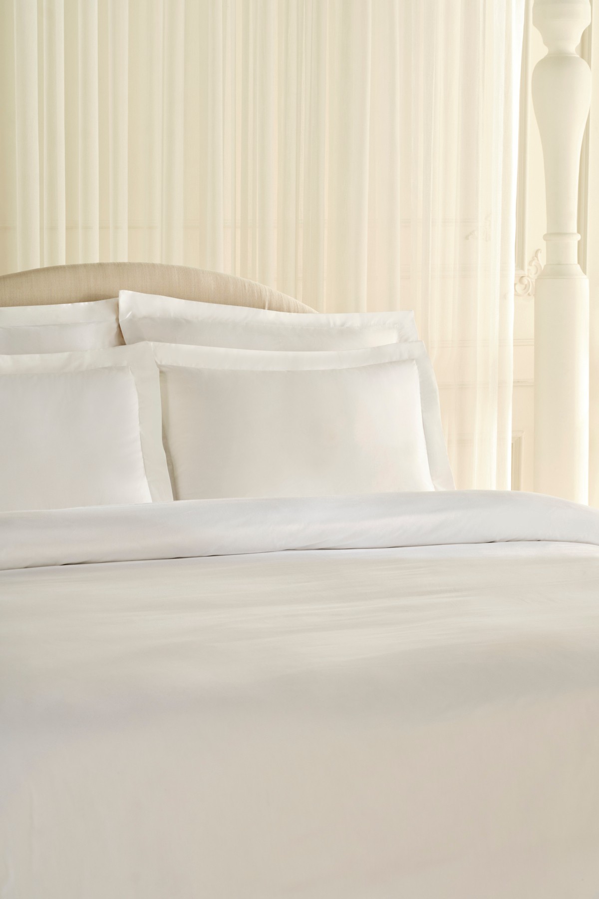 White Collection Ina Çift Kişilik Percale Nevresim Takımı Beyaz