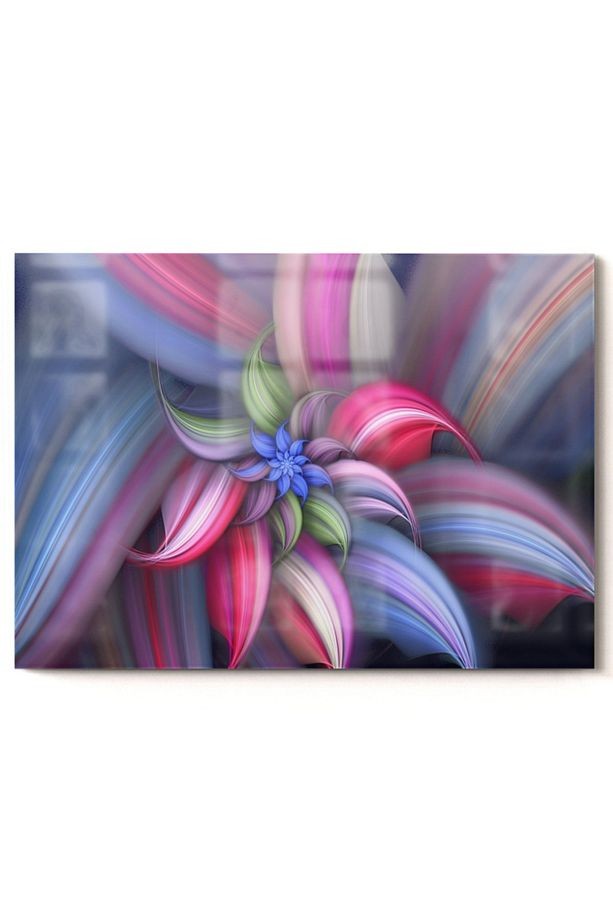 Renkli Çiçek | Çiçek Temalı Cam Tablo | 50x70 Cm