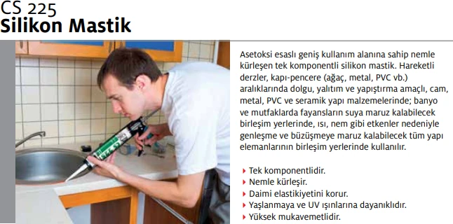 Ceresit Cs 225 Silikon Mastik Beyaz 280 gr
