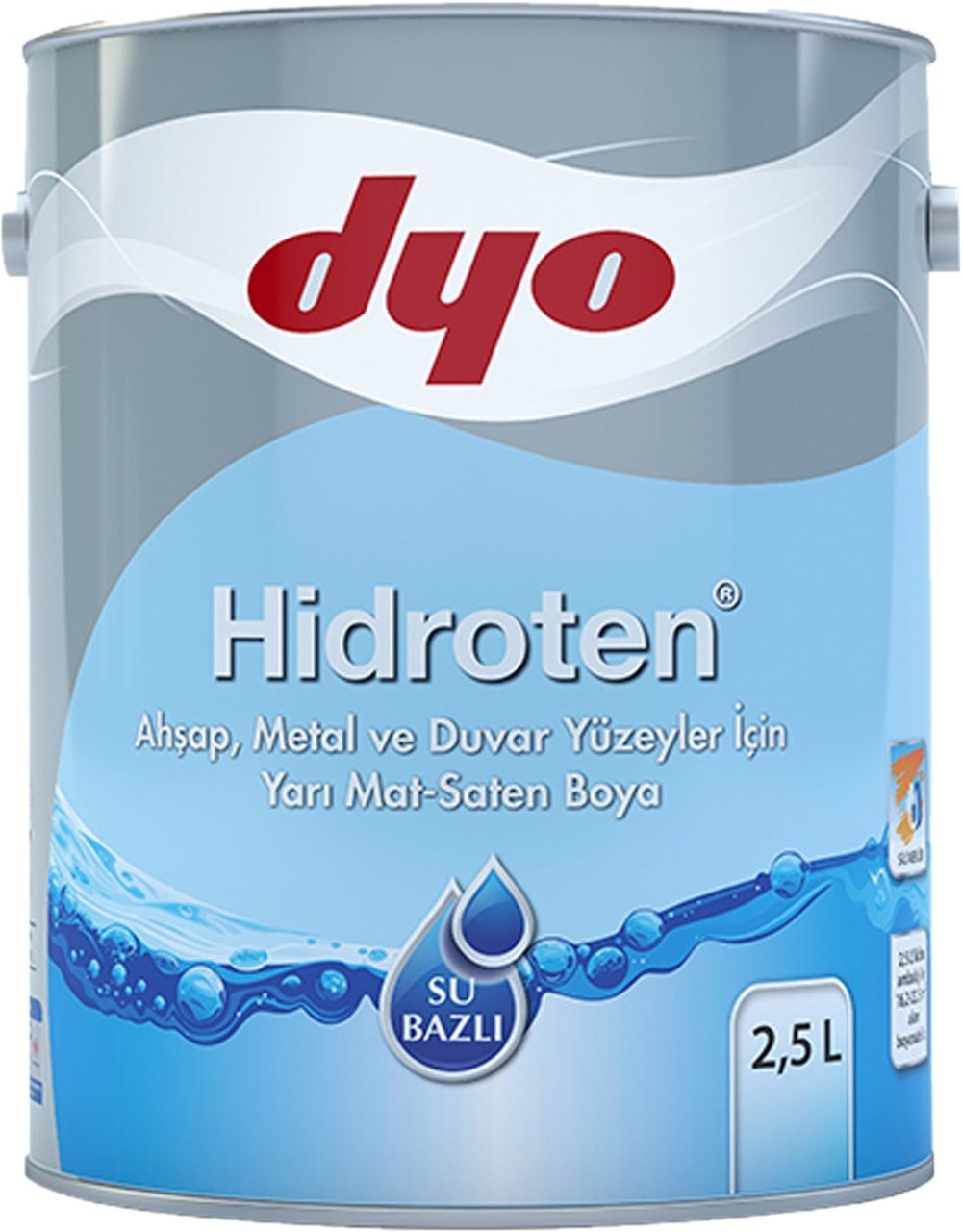 DYO HİDROTEN YARI MAT SENTETİK 2.5 LT AHŞAP METAL BOYASI 2,5 LT