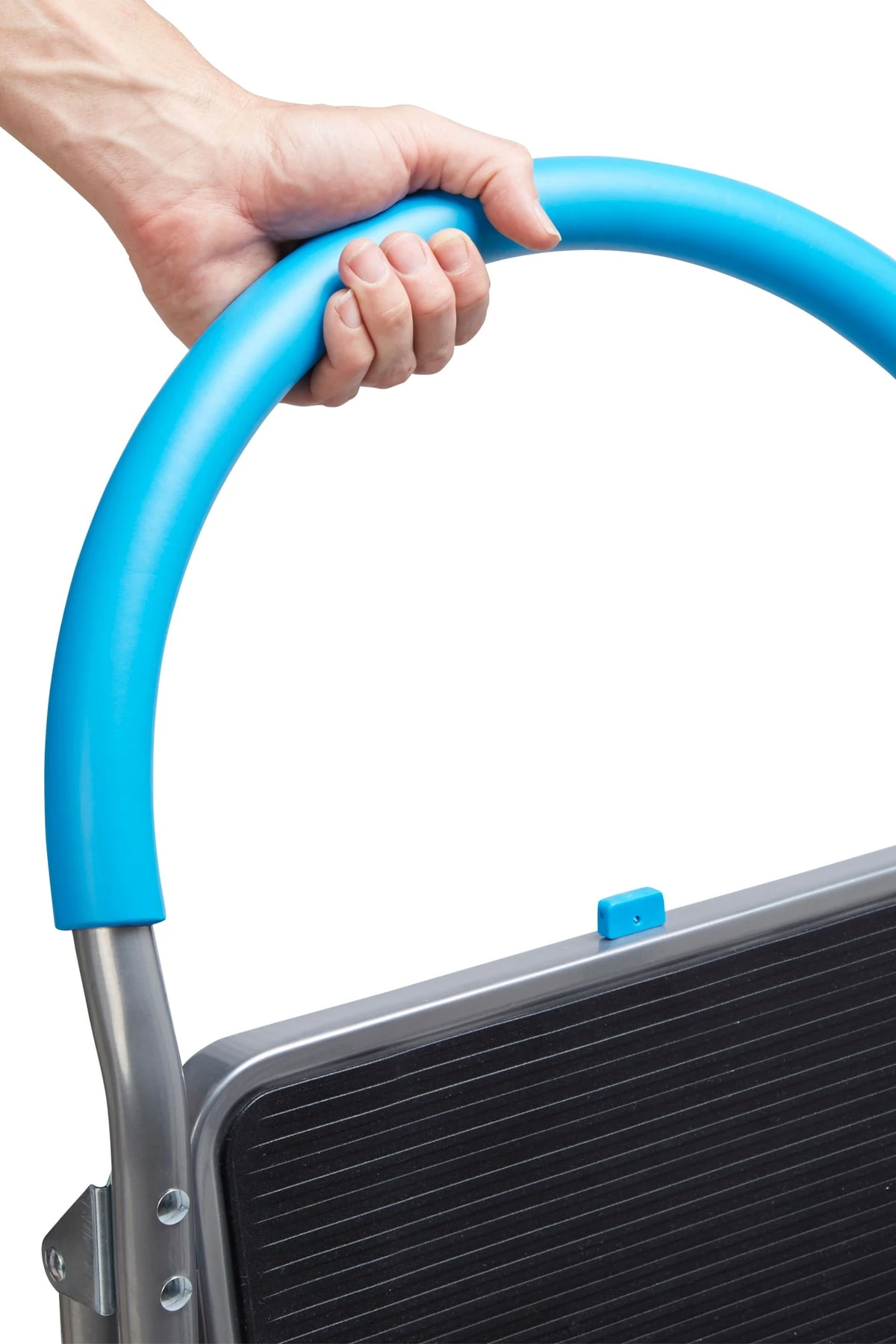 Katlanabilir 2 Basamaklı Çelik Merdiven Geniş Basamaklı Kilitli Mavi Cg020