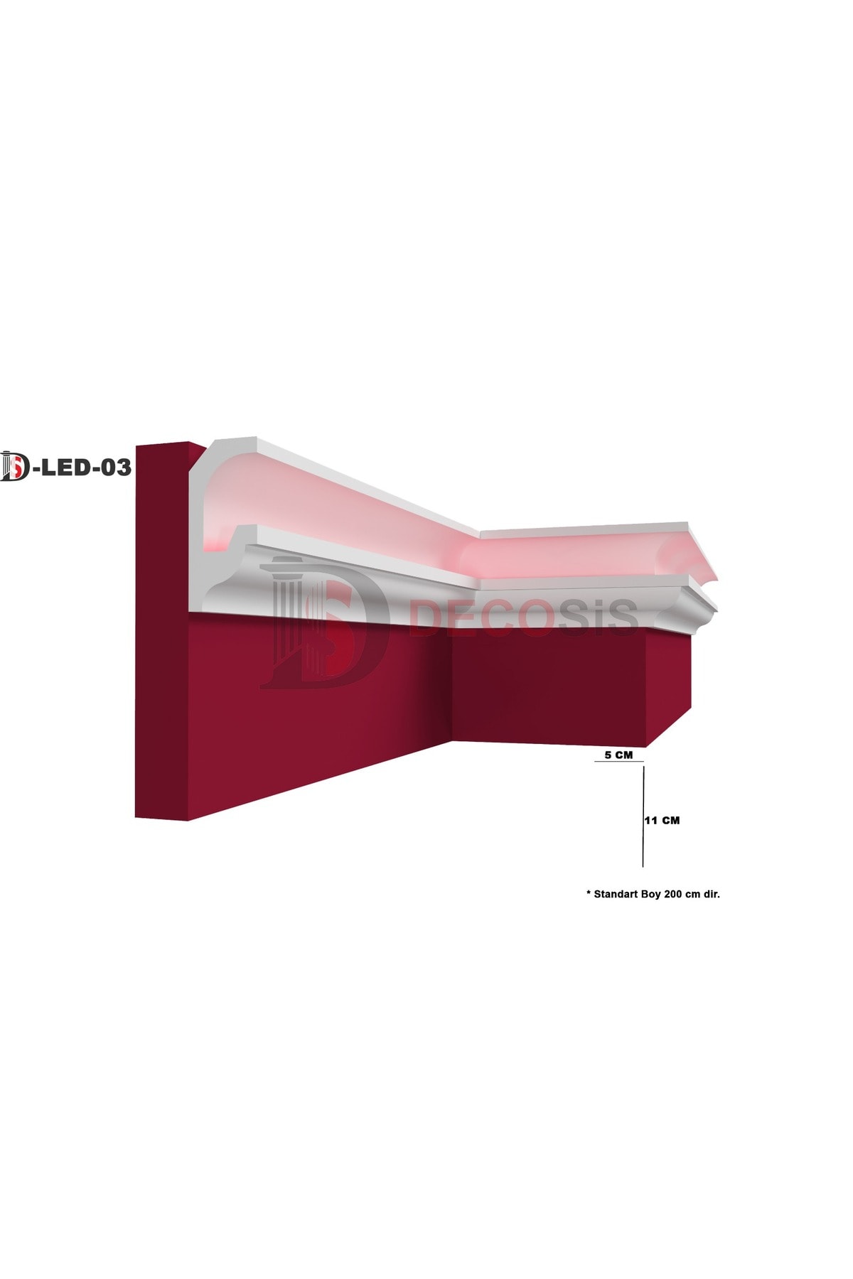 XPS STROPİYER LEDLİK GİZLİ IŞIK BANDI 11X5CM