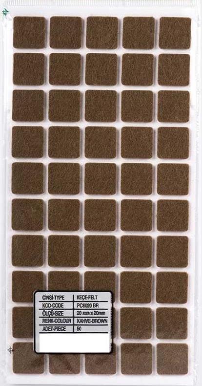 Mobilya Altı Zemin Koruyucu Keçe 20 x 20 mm