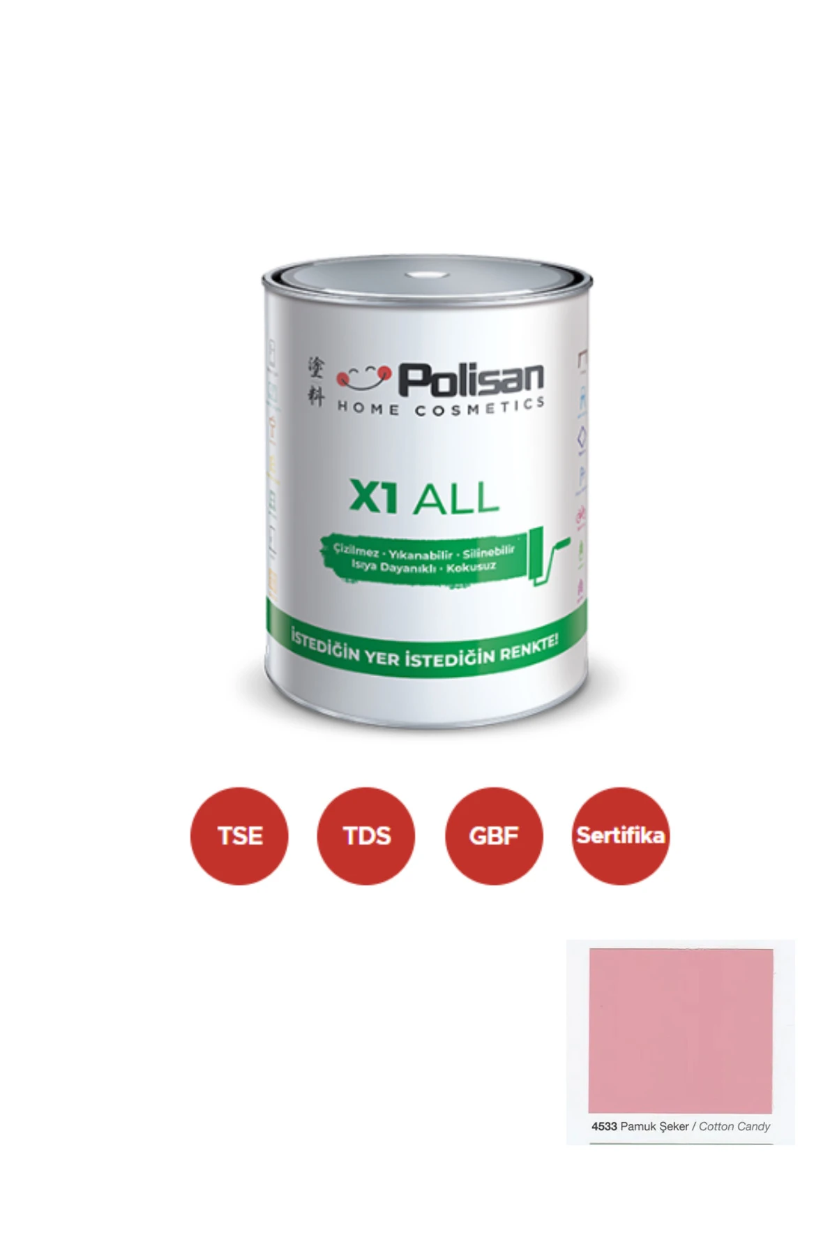 POLİSAN X1 ALL Dönüşüm Boyası 0,75 Lt Pamuk Şeker / 4533