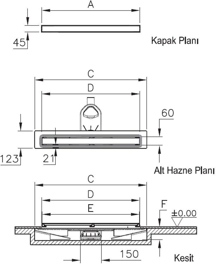 V-Flow DK100 Style 80 cm Duş Kanalı Krom 5998037000