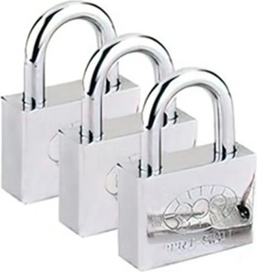 Tek Anahtarla Açılan Paslanmaz Çelik Asma Kilit 3 Adet