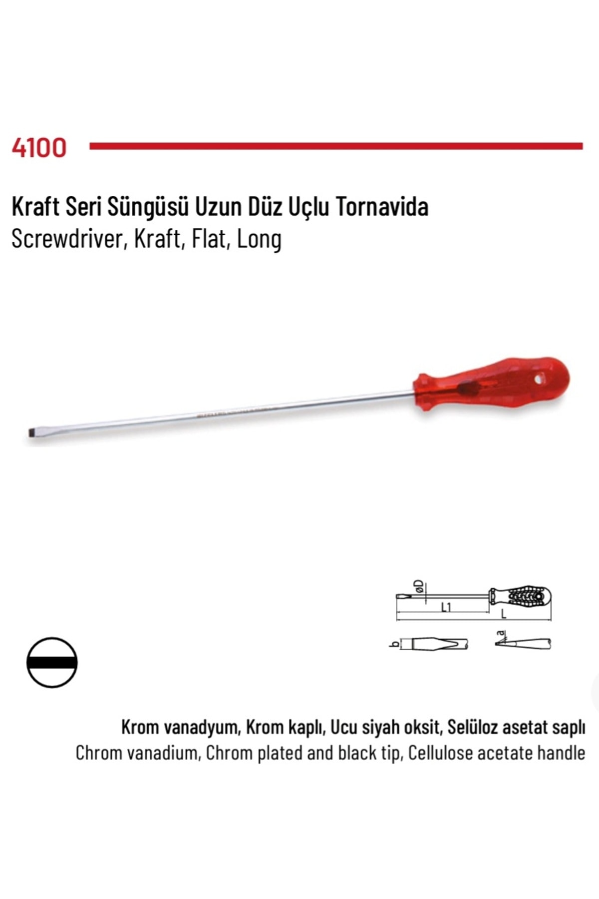 Tornavida Uzun Düz (Kraft Seri) 5*350