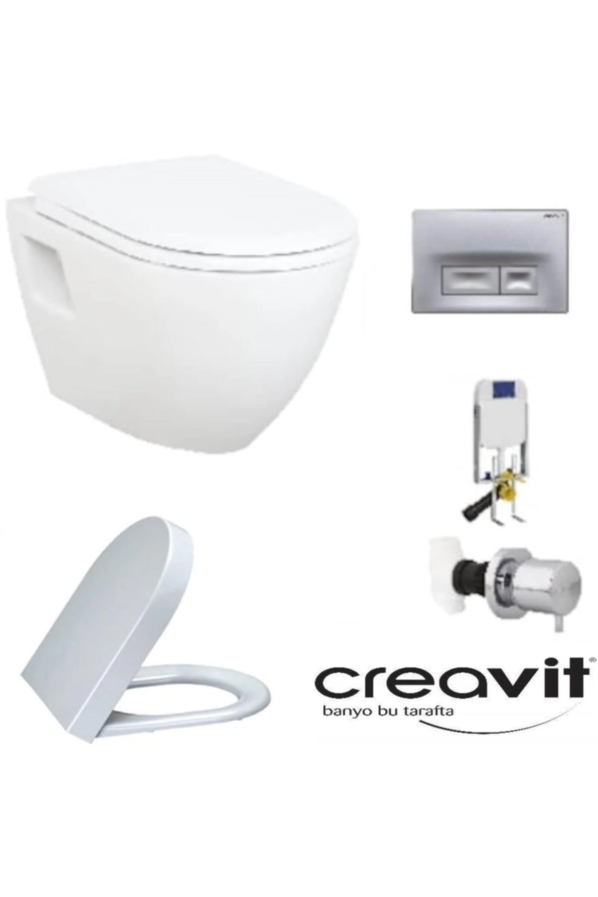 Gr5001-tp325 Gömme Rezervuar Seti 5li Metal Menteşe Hisar Amsortisörlü