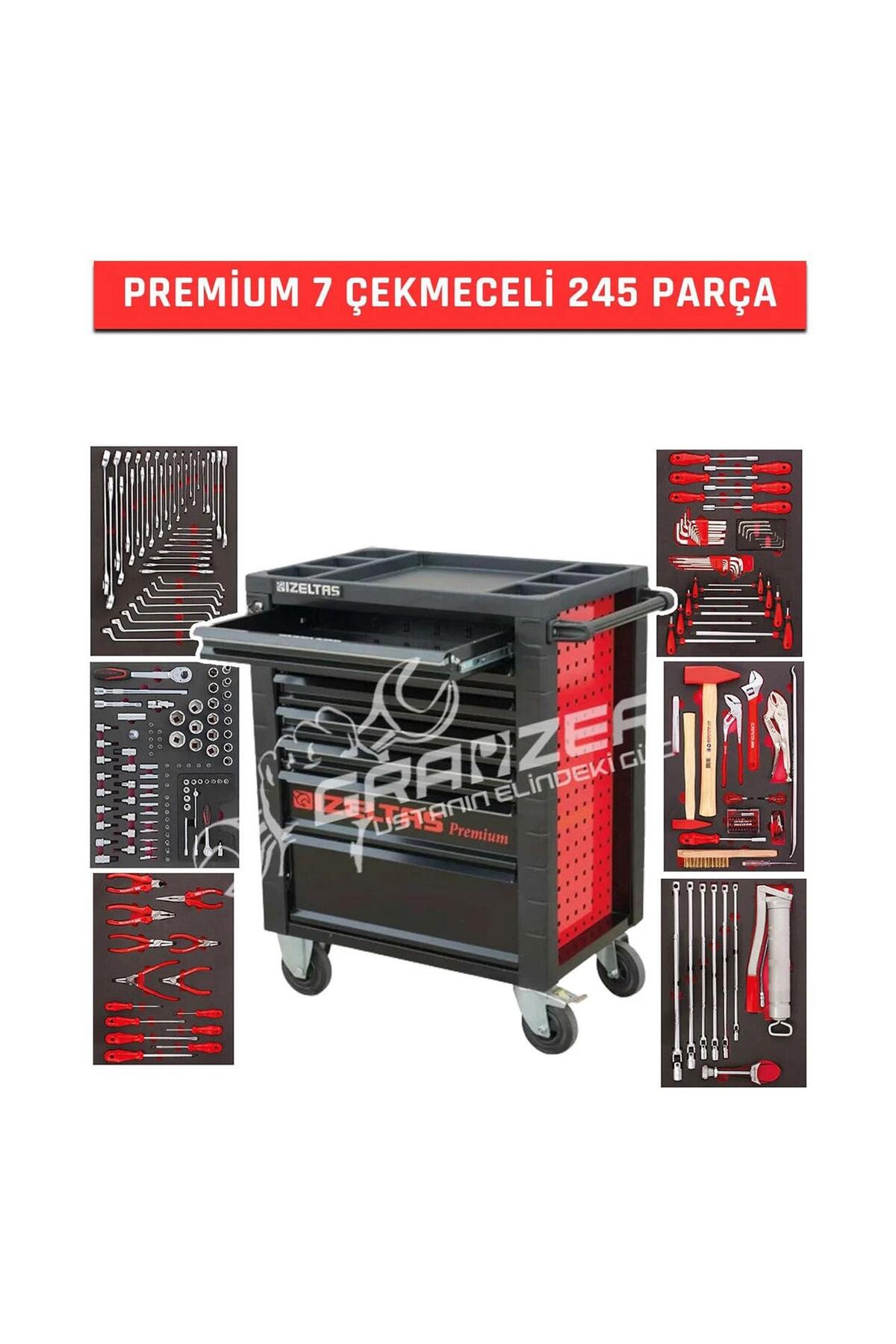 Premium 245 Parça 7 Çekmeceli Dolu Takım Dolabı
