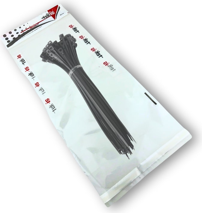 Plastik Kablo Bağı Klipsi Cırt Kelepçe 300 mm x 4.8 mm Siyah 50 Adet