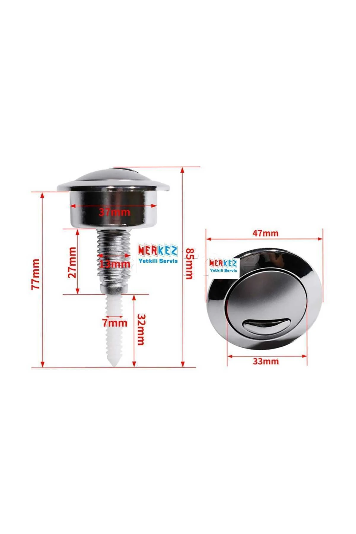 Klozet İç Takım Bas Butonu Rezervuar Sifon Basma Düğmesi