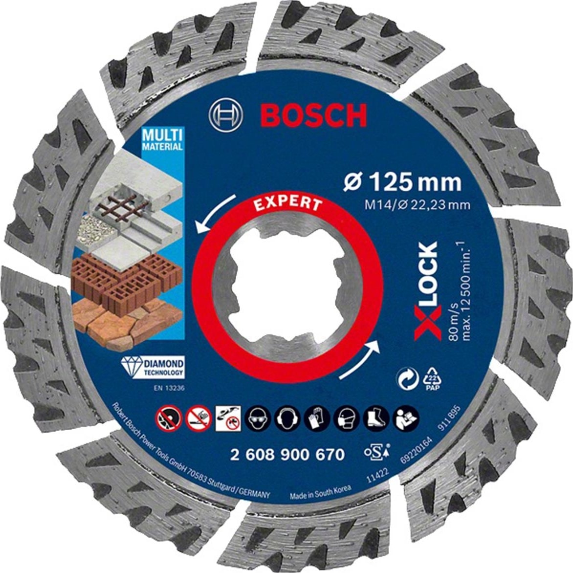 BOSCH Expert 125 mm X-Lock Elmas Kesme Disk Bfuniversal 2608900670