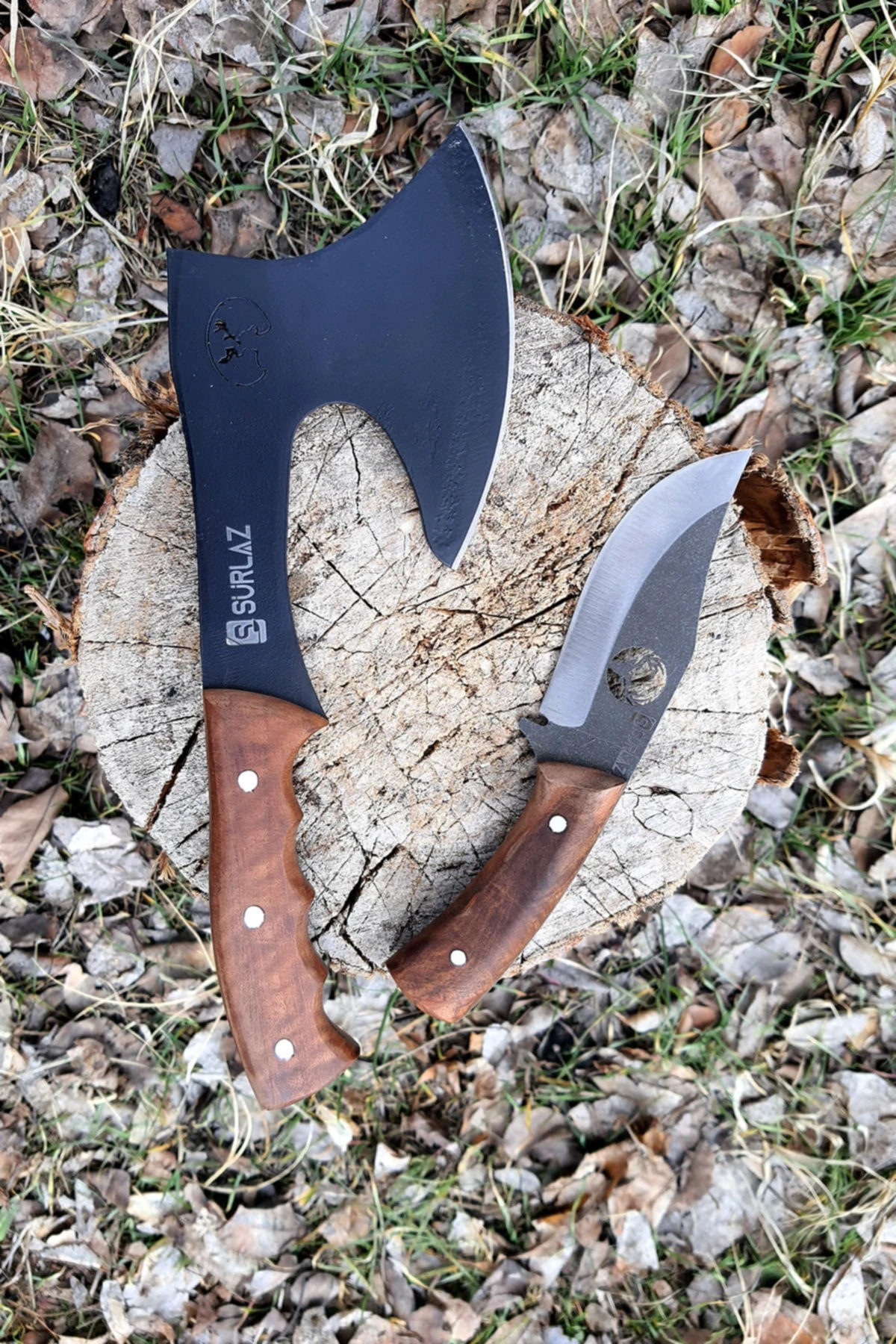 Kamp Baltası Outdoor Bıçak 2 Parça Set Kampçı Bıçak Seti