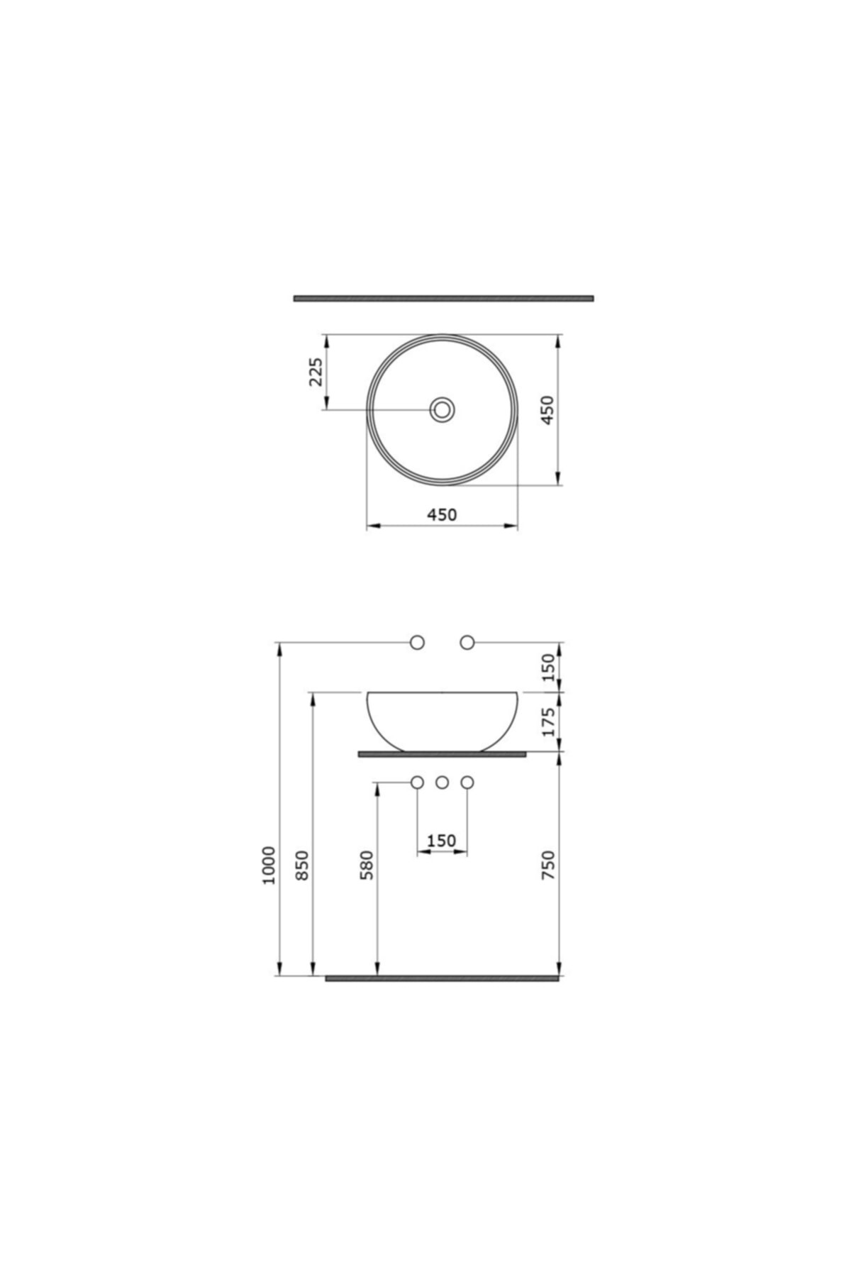 Venezia 45 Cm Çanak Lavabo Mat Kaşmir 1119-011-0125