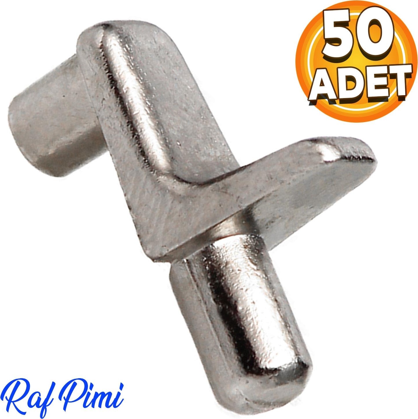 Raf Pimi L Tip Kare Cam Ahşap Metal Raf Tutucu Çivisi Mobilya Dolap Pimi (50 Adet)