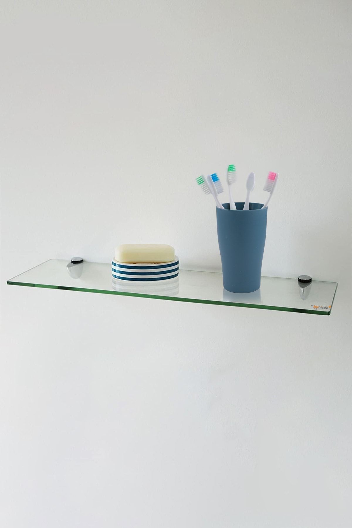 Cam Etejer Rafı - Cam Raf - Banyo Rafı - Duvar Rafı - Mutfak Rafı 12x50cm Temperli Şeffaf Cam