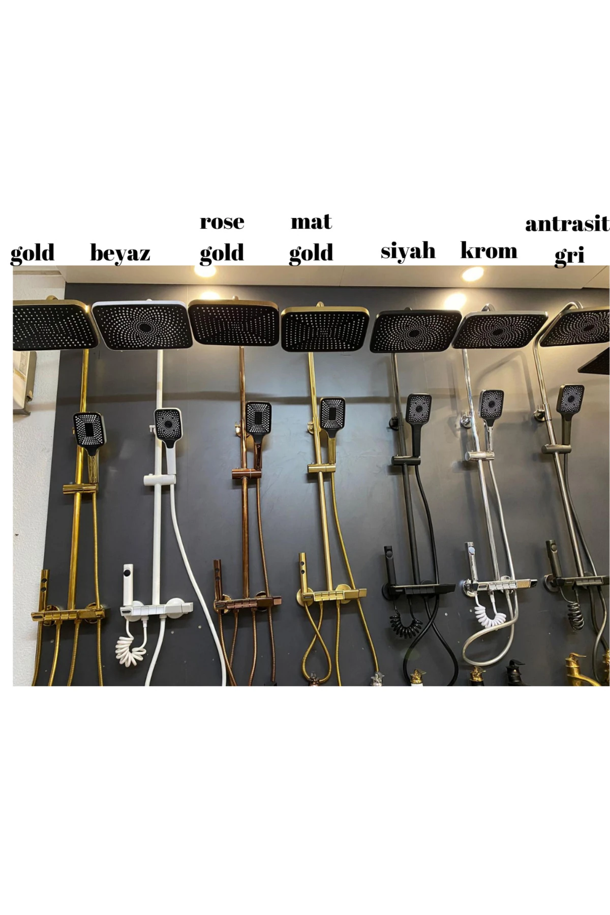 Siyah Renkli Modern Tasarımlı Dijital Akıllı Robot Duş Seti Piyano Tepe Duş Seti