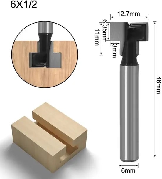 6mm Shank No3 6MM/6.35MM/8MM Shank T-Yuvası Anahtar Deliği Kesici Ahşap Yönlendirici Bit Karbür Kesici Ahşap Altıgen Cıvata T-Track Planya Freze Kesicisi (Yurt Dışından)