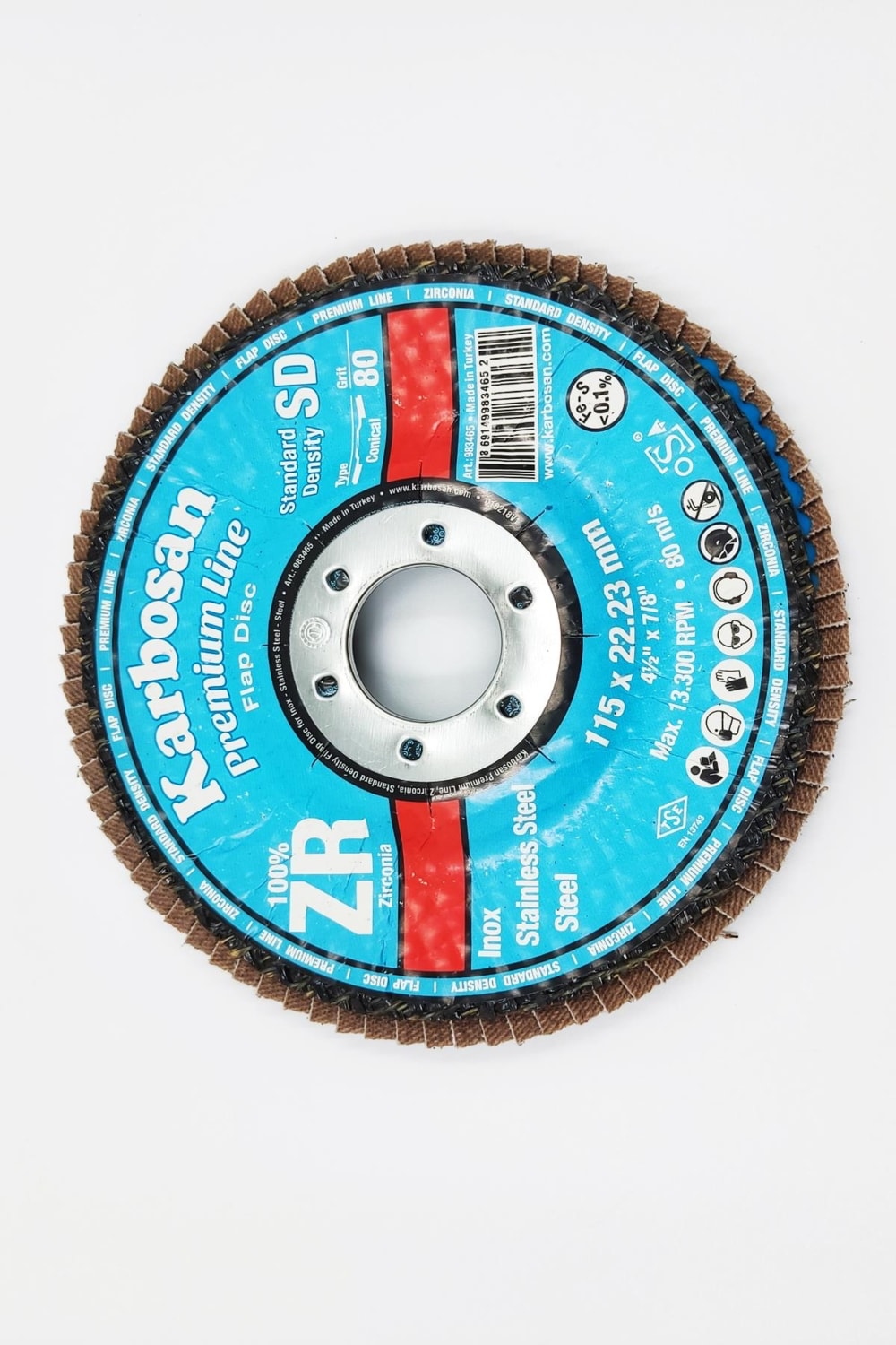 KARBOSAN Taş Flap Disk 115 mm 80 Kum Zirkonyumlu