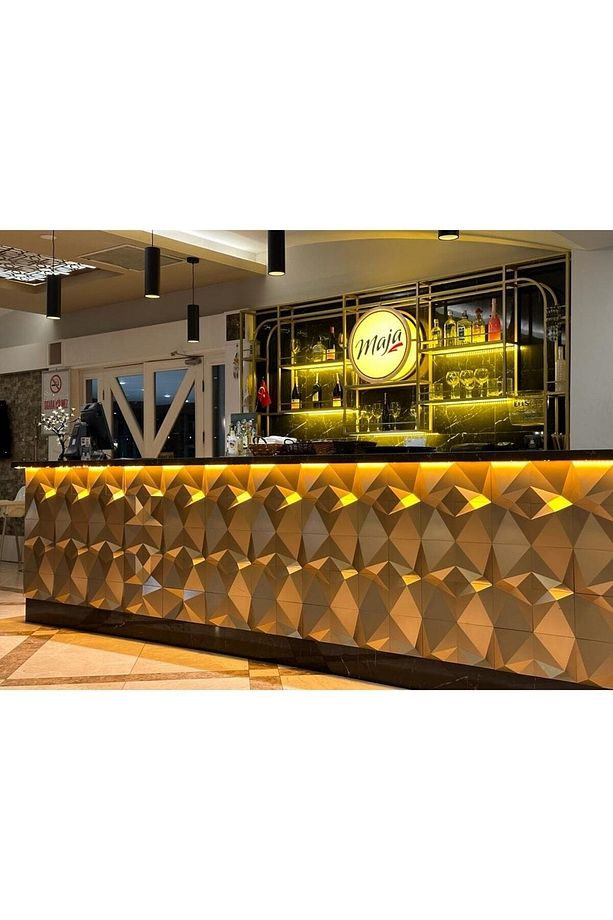 Penta 3 Boyutlu Dekoratif Duvar Paneli (1M2) (-ALTIN-)