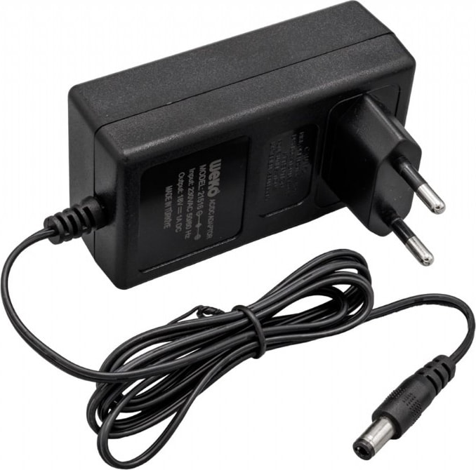 18 Volt - 1 Amper 5.5*2.5 Uçlu Plastik Kasa Priz Tipi Adaptör Yerli Üretim Adaptör Siyah