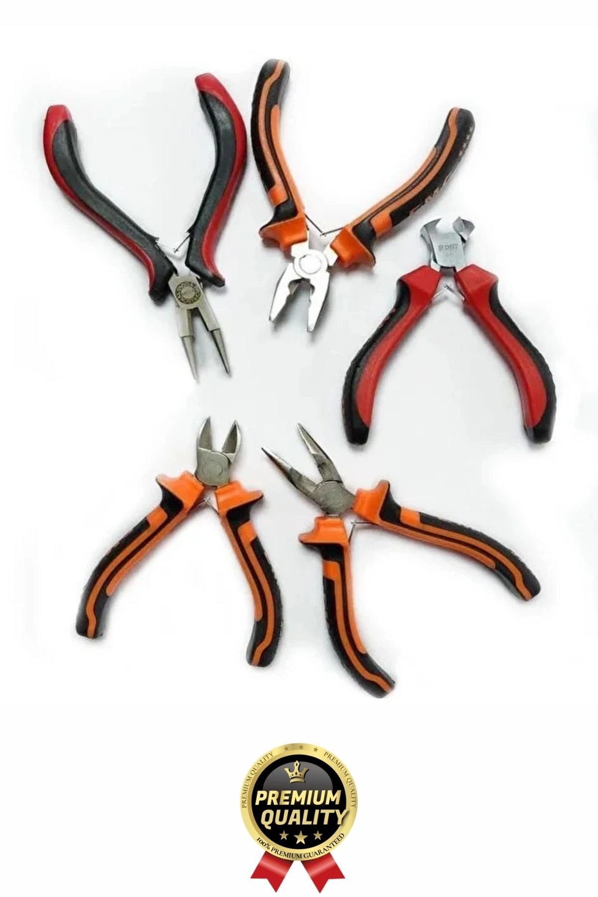 Profesyonel Bijuteri Set Dayanıklı Kıvırma Kesme Pense Yan Keski Karga Burun Hobi Alet Takımı 5 Adet