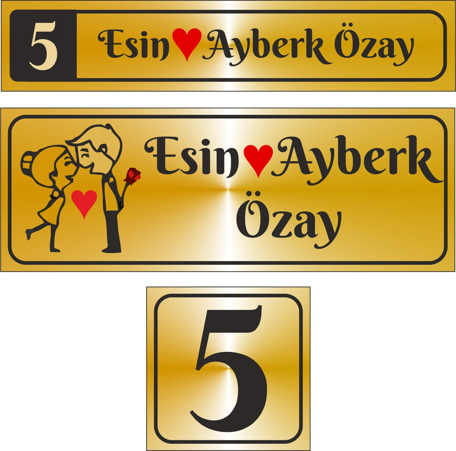 Metal Kapı İsimliği Gold Posta Kutusu 0013