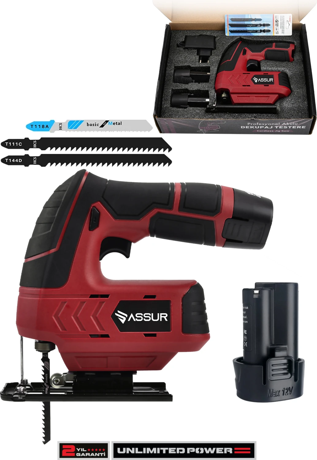 12 V Çift Akülü Şarjlı Dekupaj Testere Makinesi