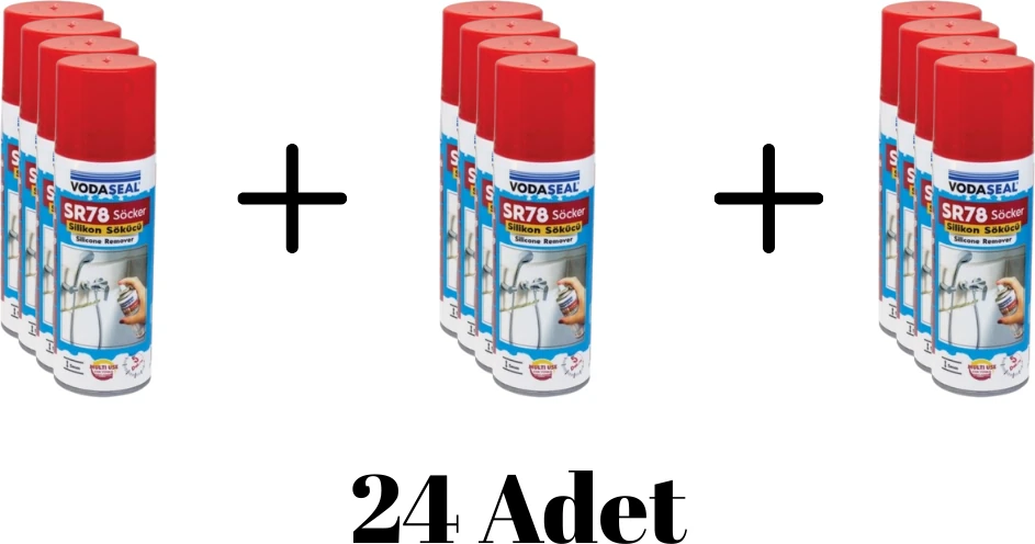 Silikon Sökücü Etiket Mastik Yapışkan Artığı Küf Pas Boya Sökücü Sprey 24'lü Set