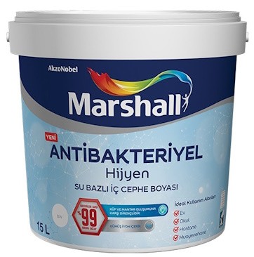 Marshall Antibakteriyel Hijyen 15 lt Silinebilir İç Cephe Boyası